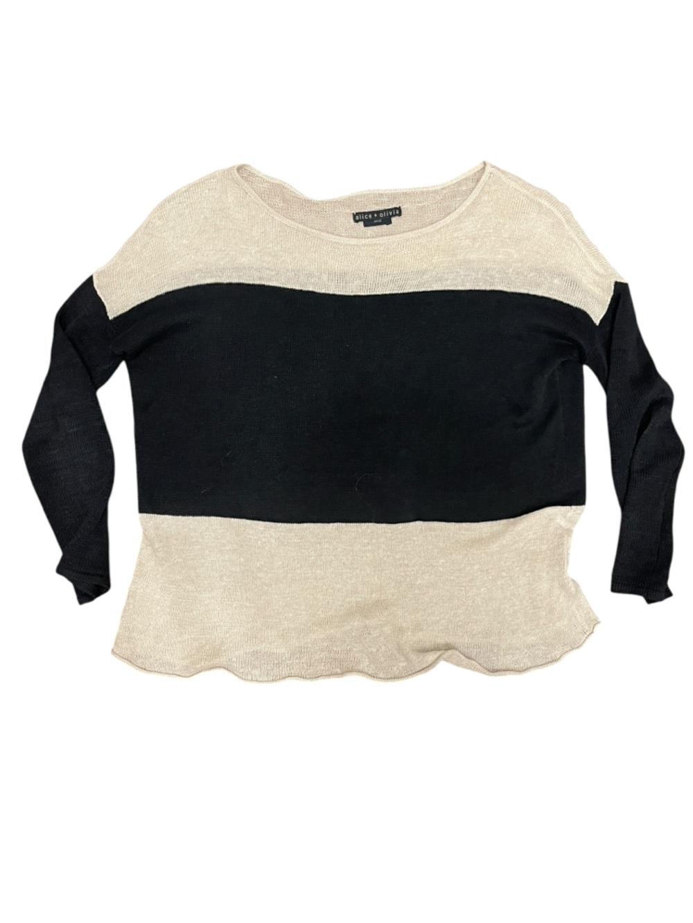 Alice & Olivia tissue weight 100% linen knit sweater